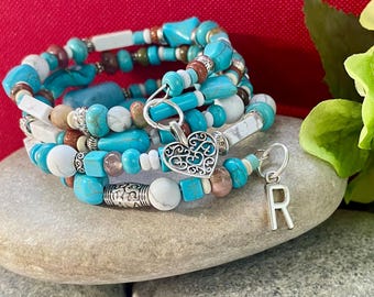 Beaded memory wire bracelet