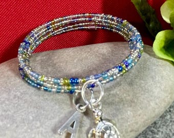 Beaded memory wire bracelet