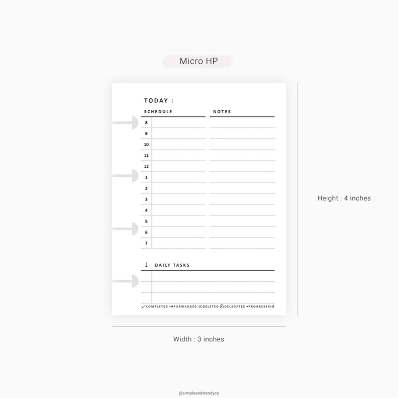 Daily Planner Micro Happy Planner Printable Undated Day | Etsy