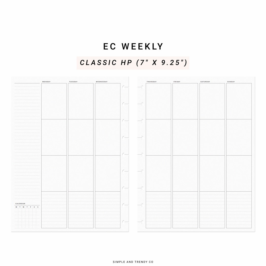 Weekly Planner Erin Condren Inserts Undated Printable Happy Planner ...