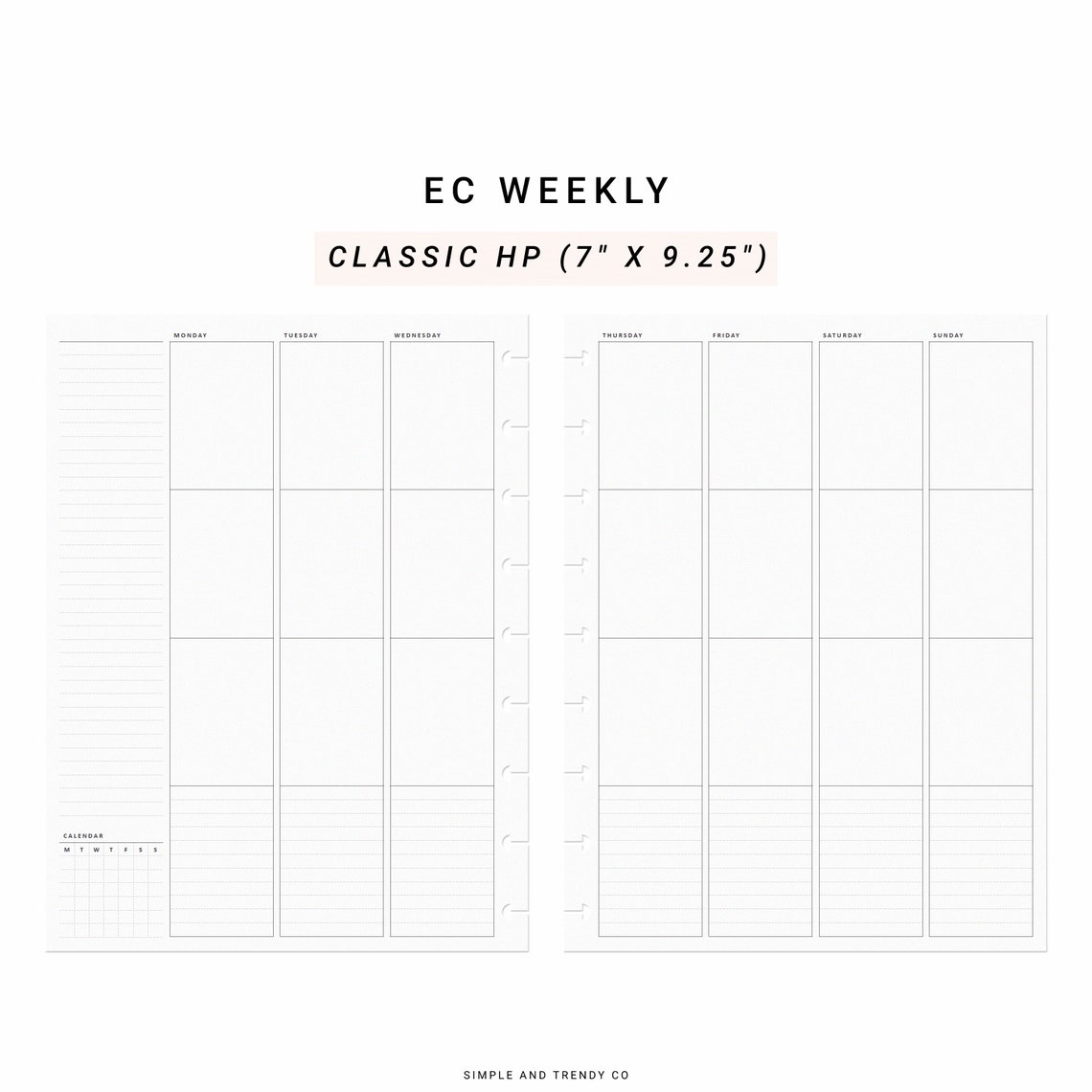 Weekly Planner Erin Condren Inserts Undated Printable Happy Etsy