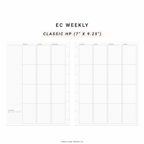 Weekly Planner Printable Erin Condren Style Undated Monday - Etsy