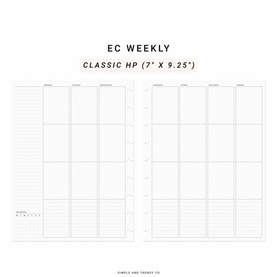 Weekly Planner Erin Condren Inserts Undated Printable Happy - Etsy