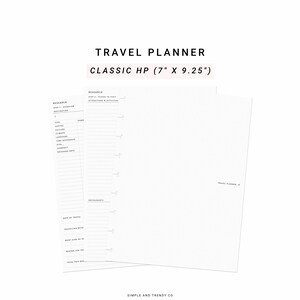 Travel Planner Printable Happy Planner Classic, Family Vacation Travel ...