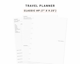 Travel Planner Printable Happy Planner Classic, Family Vacation Travel Packing List, Trip Planning Vacation Planner, Trip Itinerary Vacation