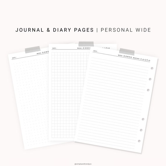 Diary Pages Template from i.etsystatic.com