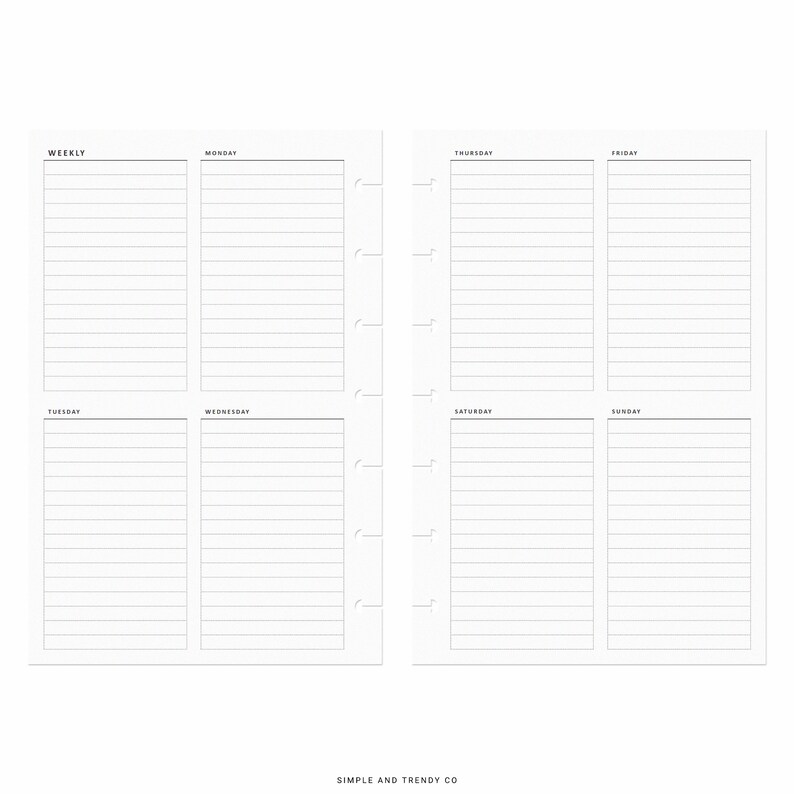 Week on 2 Two Pages Happy Planner Mini Weekly Agenda Vertical Etsy