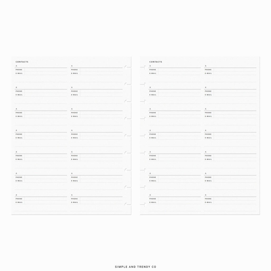 Printable Contacts List Happy Planner Classic Emergency - Etsy