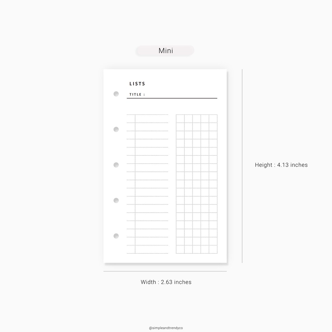 To Do List Printable Mini Size Filofax Mini Grocery List | Etsy