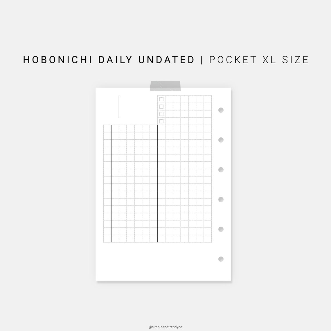 Hobonichi Daily Planner Template Pocket XL Daily Inserts | Etsy