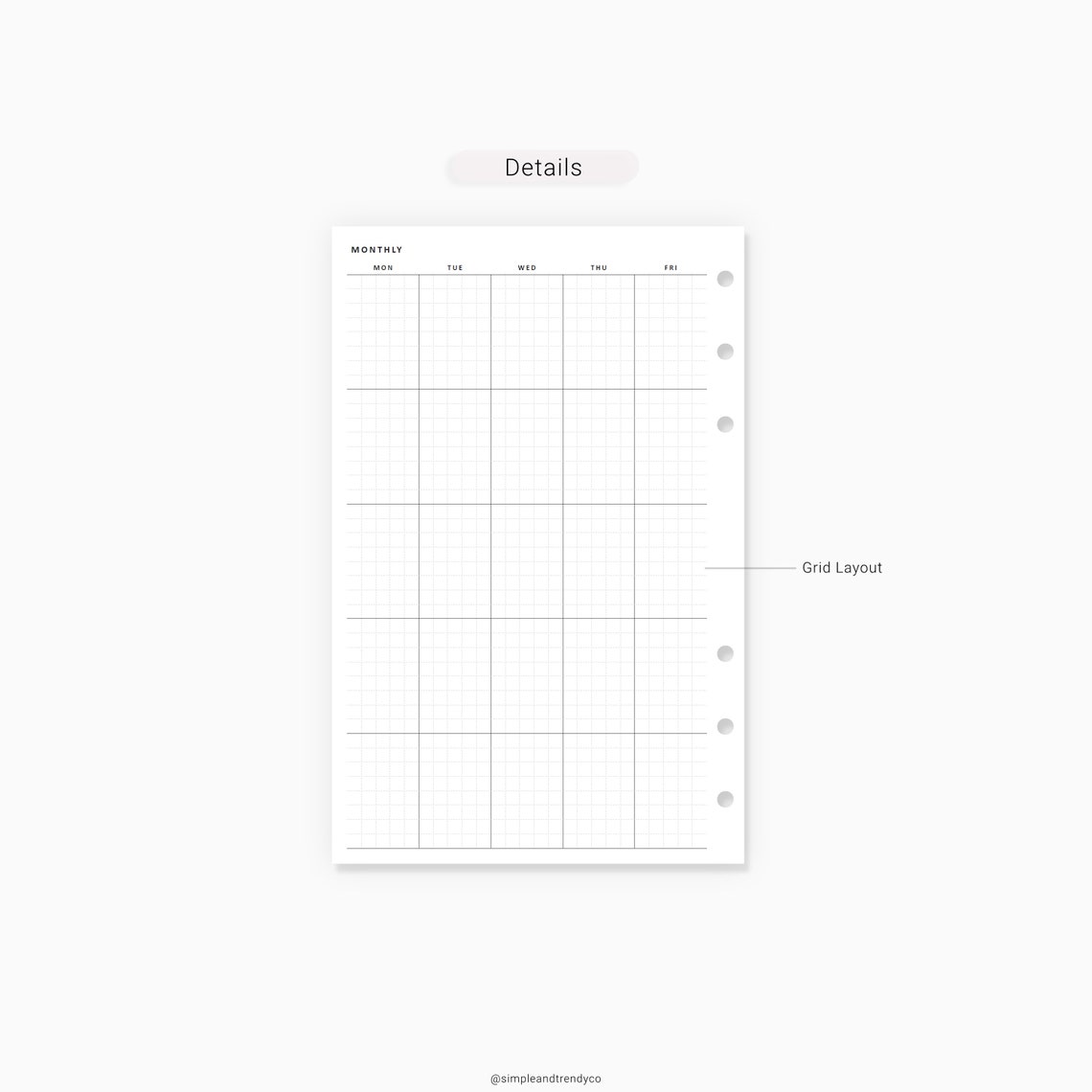 Monthly Planner Printable Half Size Half Letter Inserts | Etsy