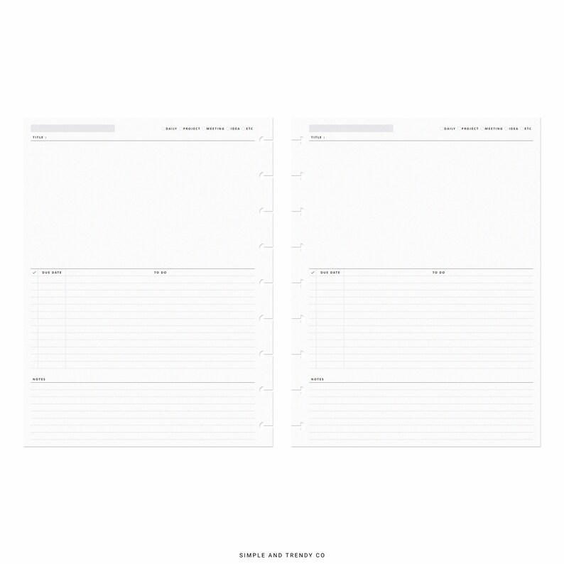 Project Planner Happy Planner Classic Printable Daily - Etsy