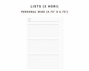 List Tracker Personal Wide, Lista della spesa Lista della spesa, Lista dei desideri Lista dei desideri, Lista degli elenchi di inserimento, Lista dei regali per l'acquisto, Lista delle cose da fare