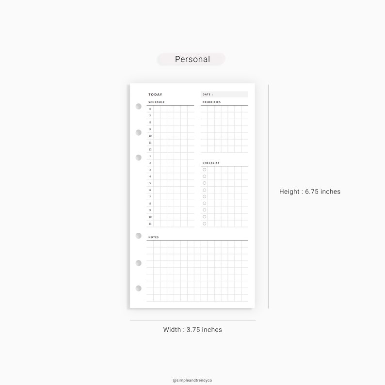Daily Planner Printable Personal Planner Inserts Daily | Etsy