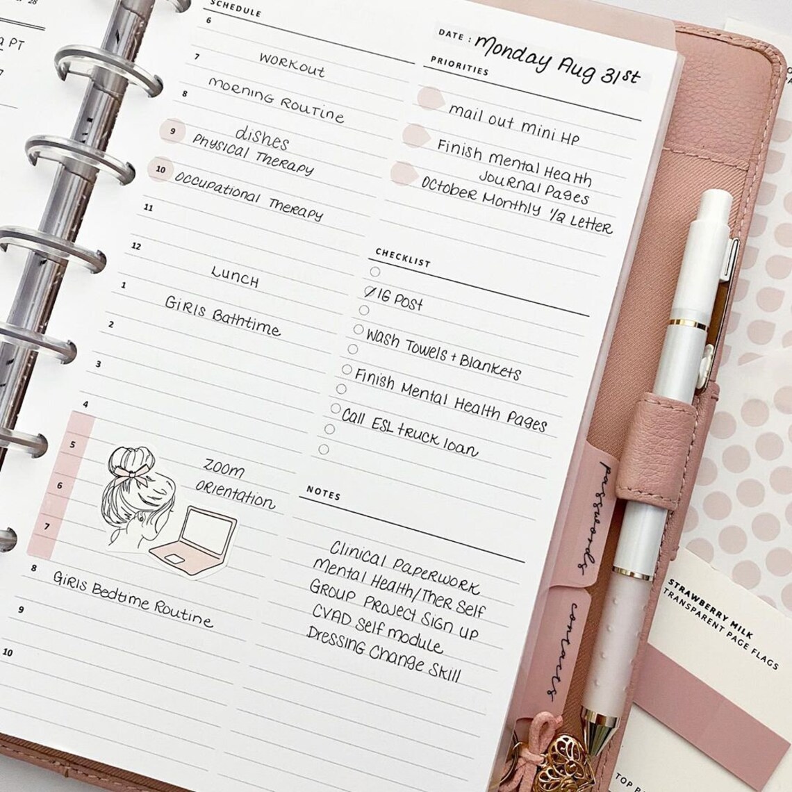 Daily Planner Printable Half Size Half Letter Inserts Daily | Etsy