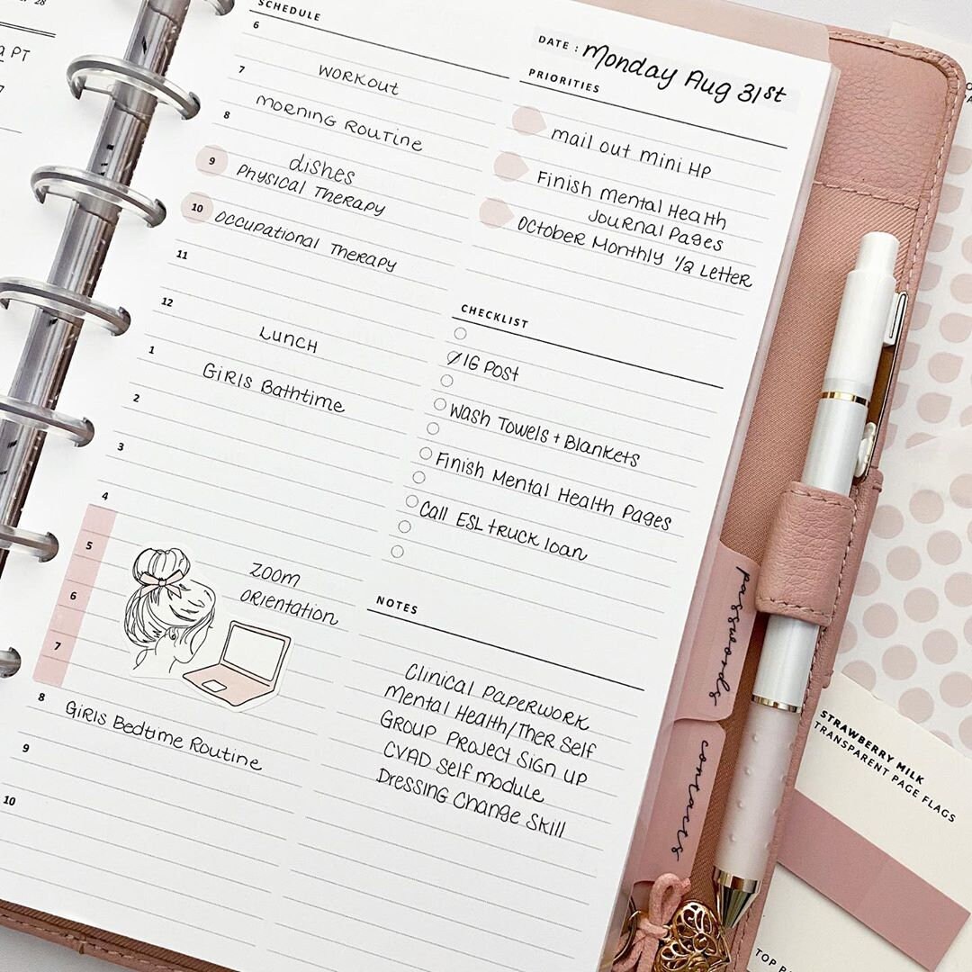 Daily Planner Printable Half Size Half Letter Inserts Daily | Etsy