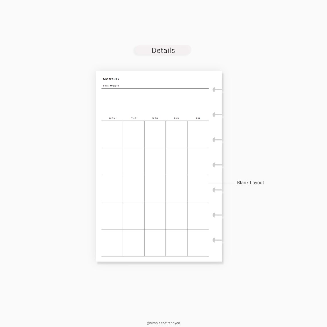 Monthly Planner Happy Planner Mini Printable Monthly Notes Etsy