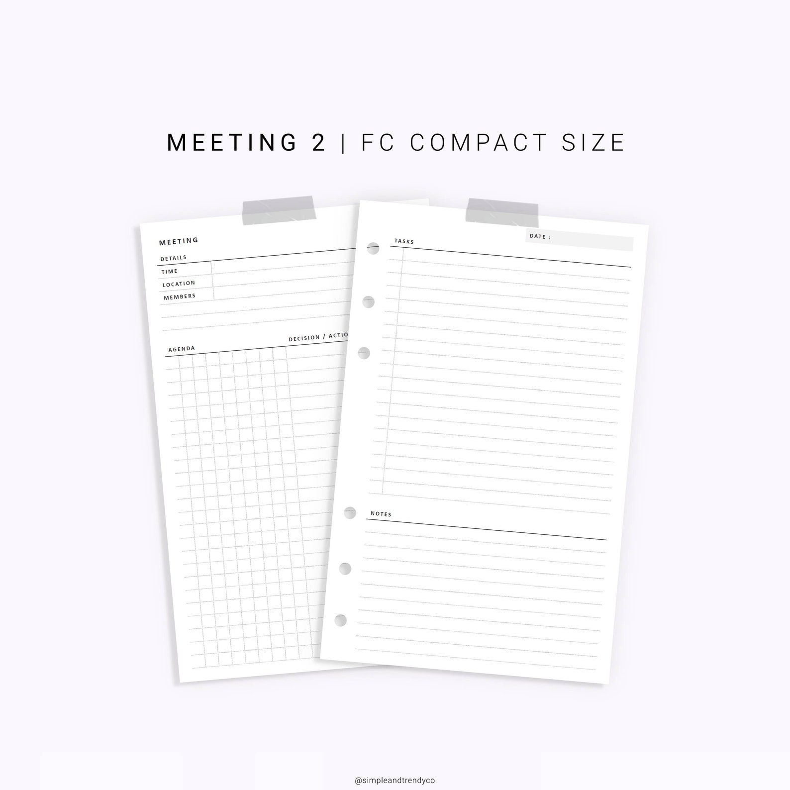 Meeting Notes FC Compact Meeting Agenda Work Planner Meeting | Etsy