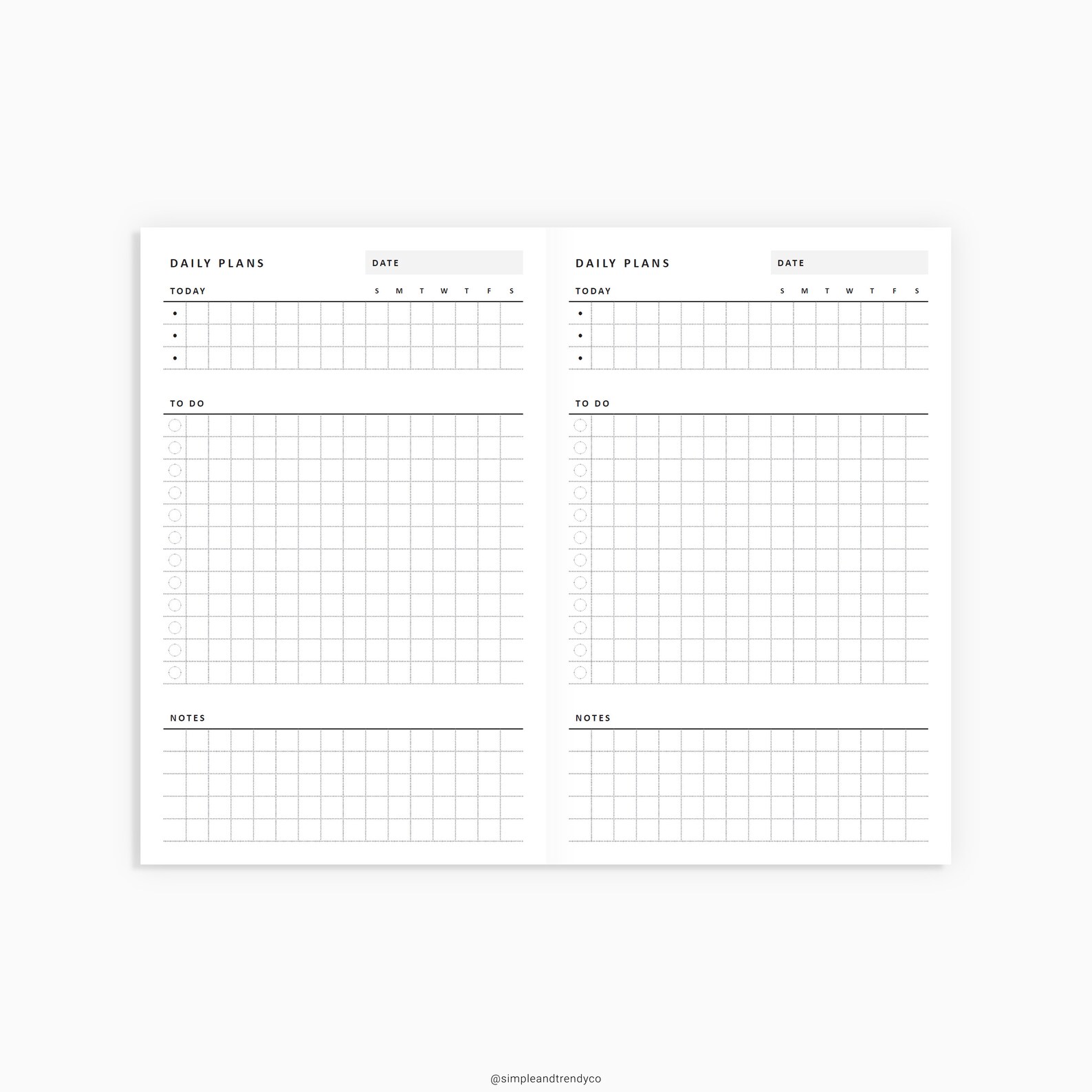 Daily Planner Printable Pocket TN Daily Organizer Daily | Etsy
