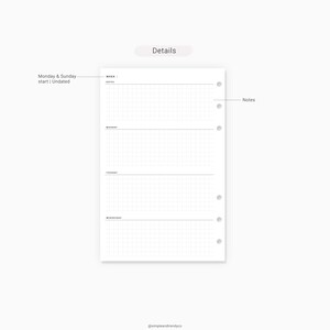 Weekly Planner Printable Half Size Half Letter Inserts Weekly | Etsy