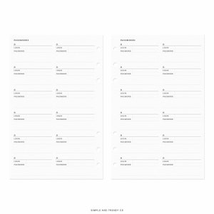Printable Password Log Half Size Half Letter Inserts, Password Keeper ...