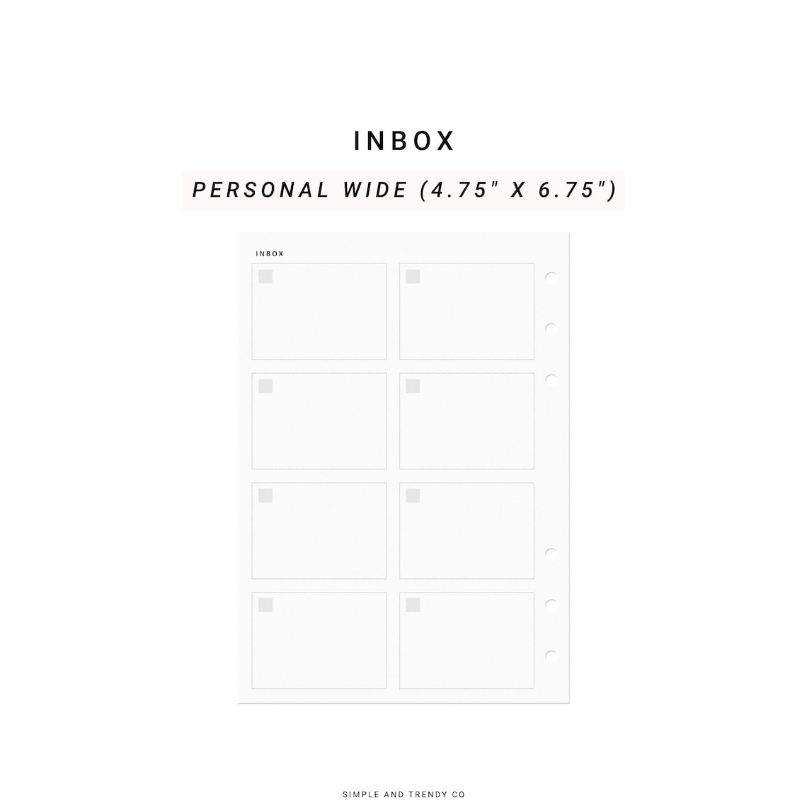 Printable Inbox Personal Wide Inbox Insert Inbox Tracker - Etsy