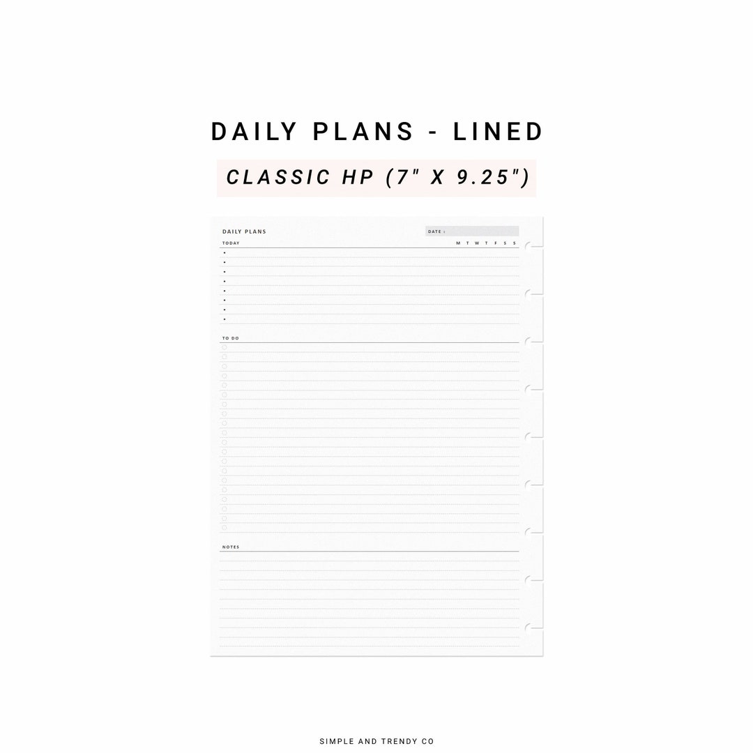 Daily Planner Printable Happy Planner Classic, Daily Organiser, Daily ...