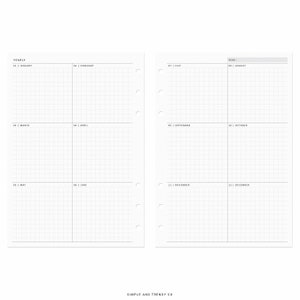 Year at A Glance A5 Planner Inserts, Yearly Planner, Printable Yearly ...