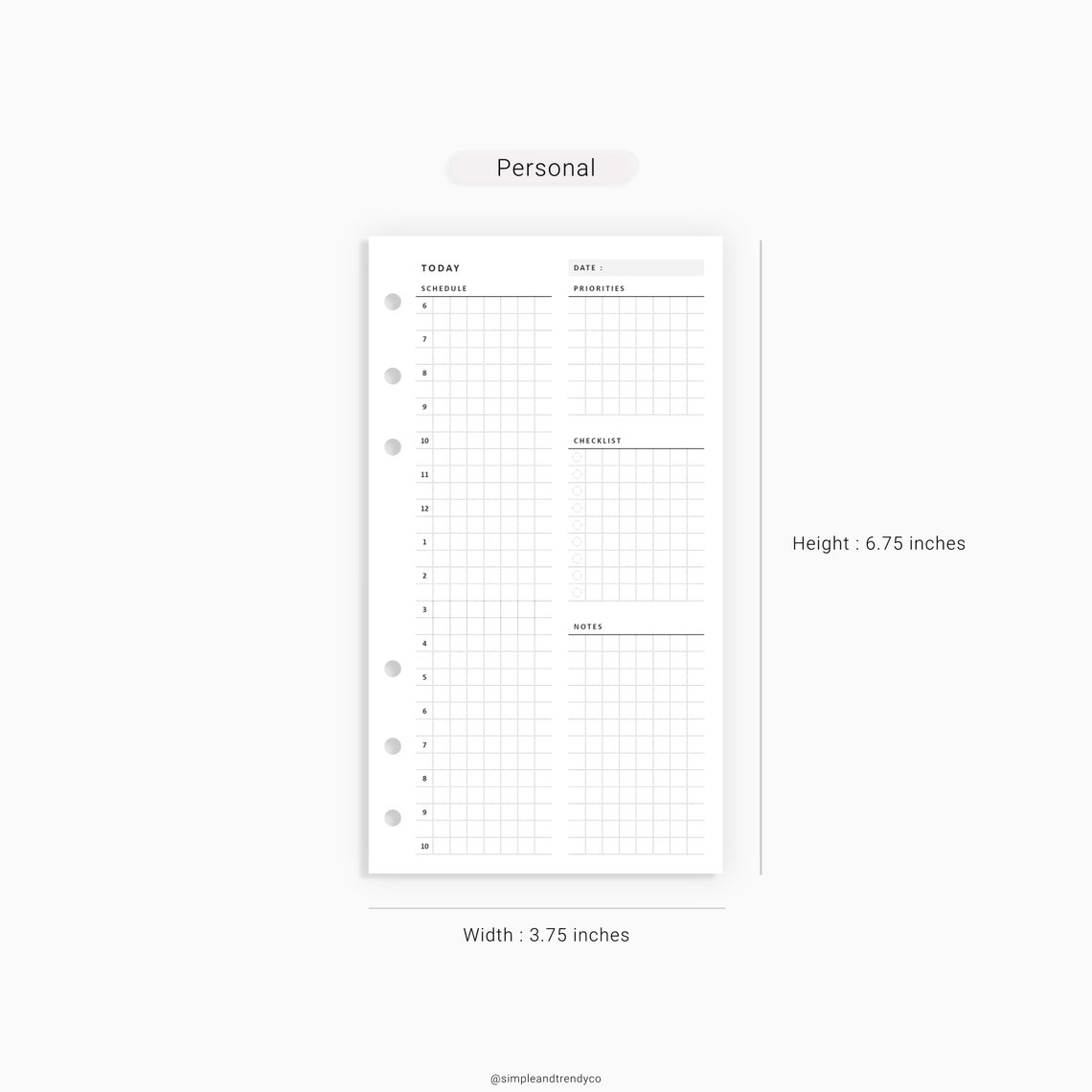 Daily Planner Printable Personal Planner Inserts Daily | Etsy