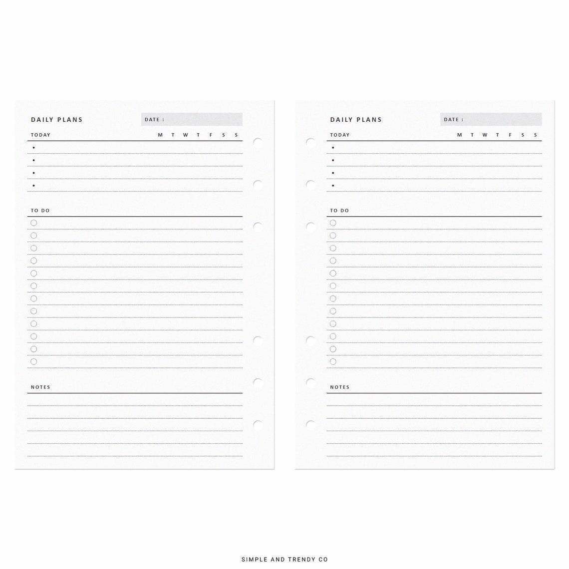 Daily Planner Printable A6 Inserts Daily Organizer Daily - Etsy