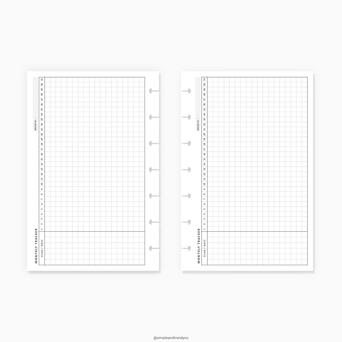 Monthly Goal Tracker Habit Tracker Printable Happy Planner Etsy