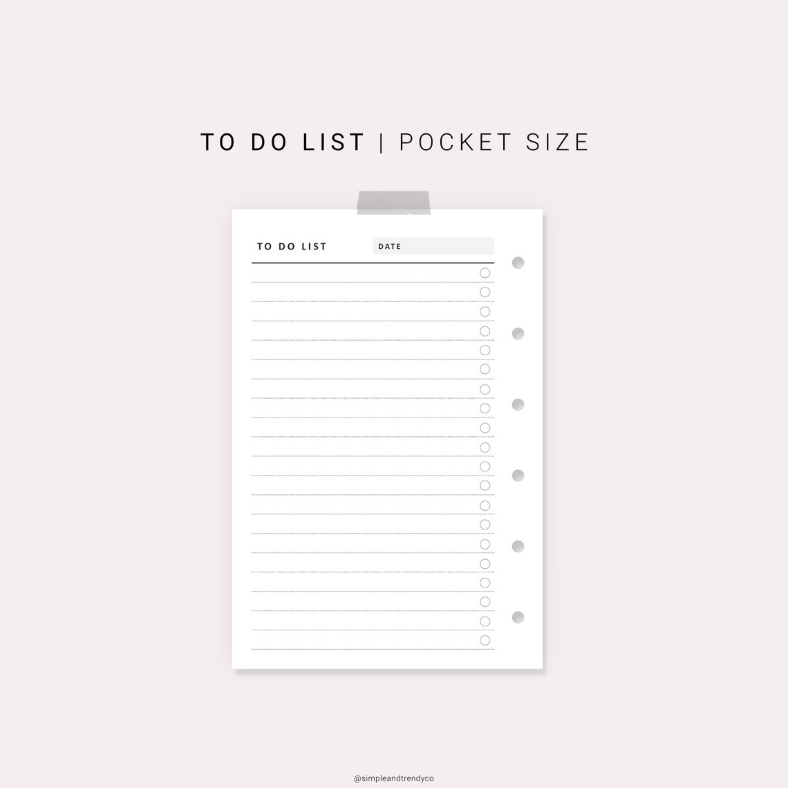 Printable to Do List Daily to Do List Pocket Size to Do | Etsy