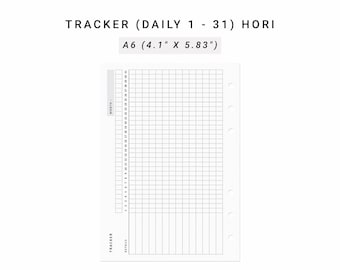 Monthly Goal Tracker, Habit Tracker Printable A6 Inserts, Printable Habit Plan, Fitness Tracker Goal Tracking, Goal Planner Setting