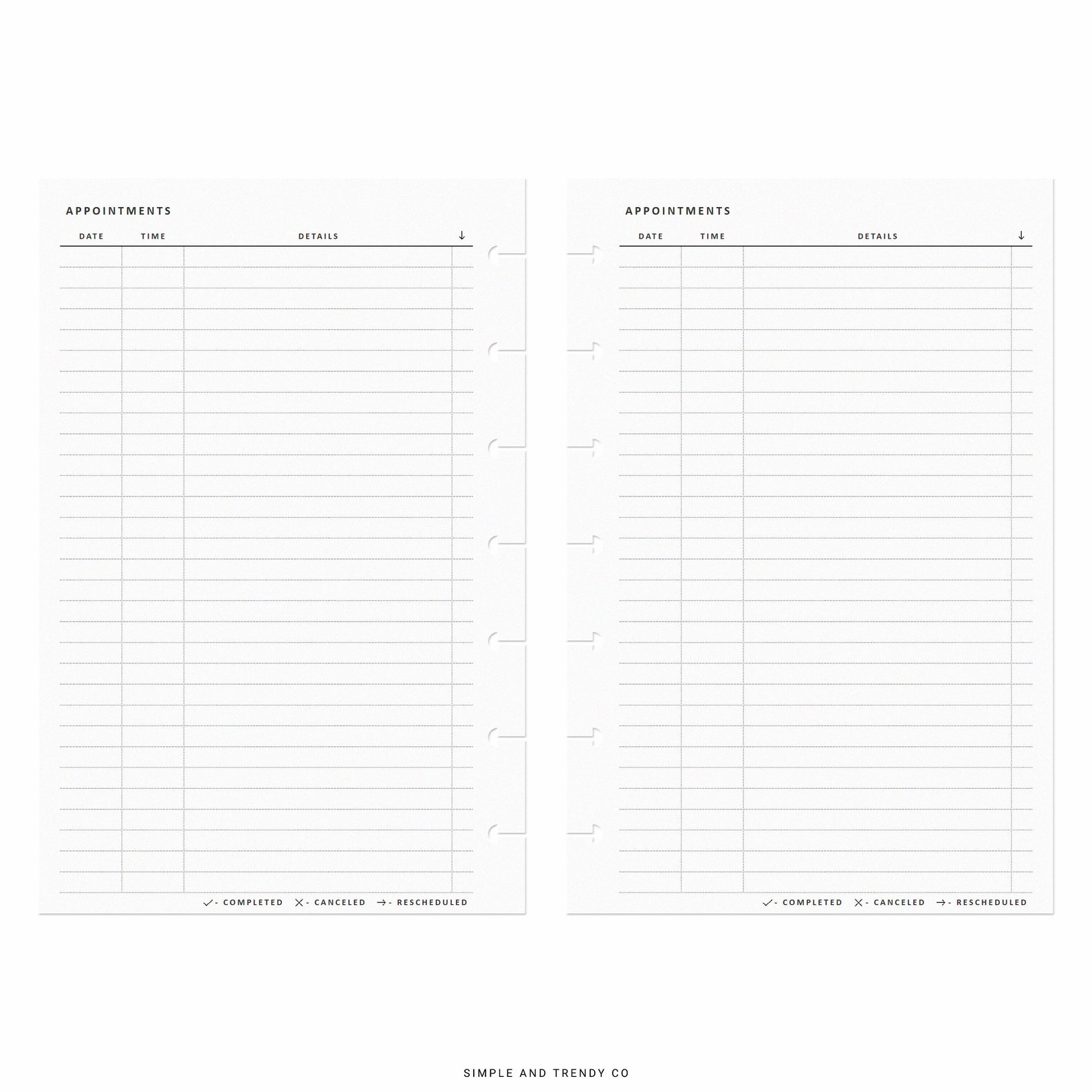 Appointments Happy Planner Mini Appointment Printable - Etsy