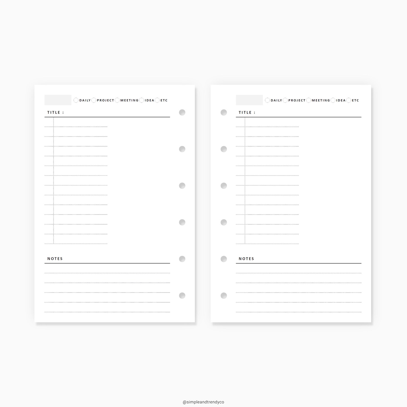 Project Planner Pocket Size Printable Daily Planner Ideas | Etsy