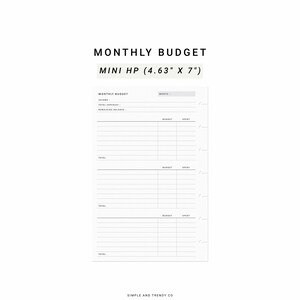 Budget Planner Printable Happy Planner Mini, Monthly Budget Template ...