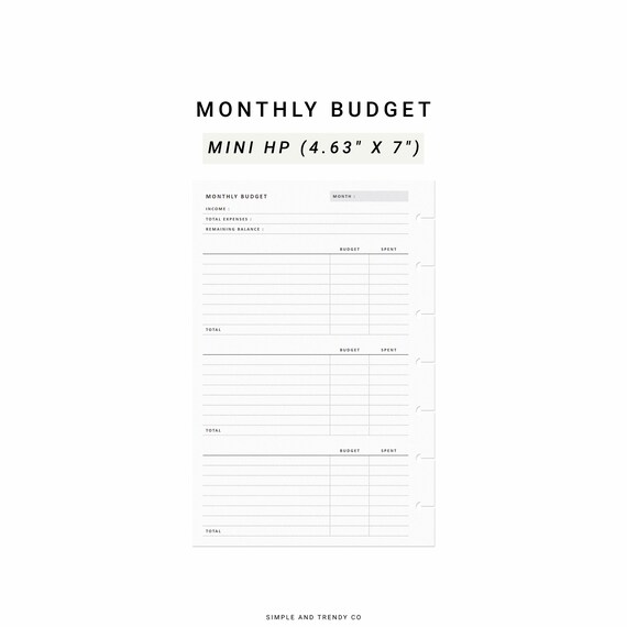 Budget Planner Printable Happy Planner Mini Monthly Budget - Etsy