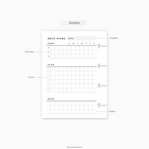 Daily Planner Printable Micro Happy Planner Daily Organizer | Etsy