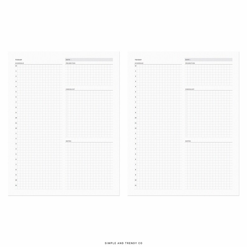 Daily Planner Printable US Letter Size Daily Planners and Etsy