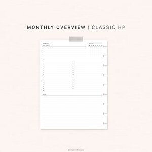 Monthly Overview Printable Happy Planner Classic Month on a | Etsy