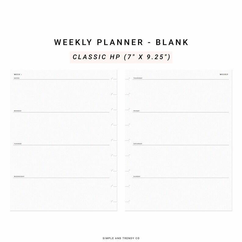 Weekly Planner Printable Happy Planner Classicweekly Schedule - Etsy