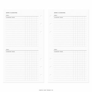 Zone Cleaning Personal Planner Inserts, Cleaning Zones Printable ...