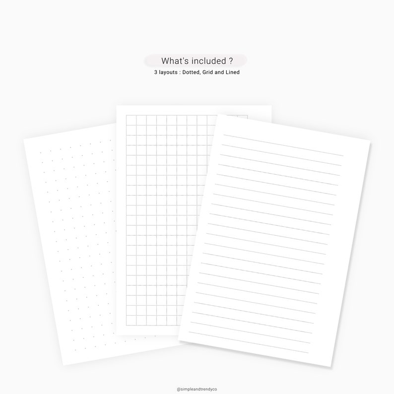 Dot Grid Lined Paper Pocket Size Printable Writing Paper | Etsy