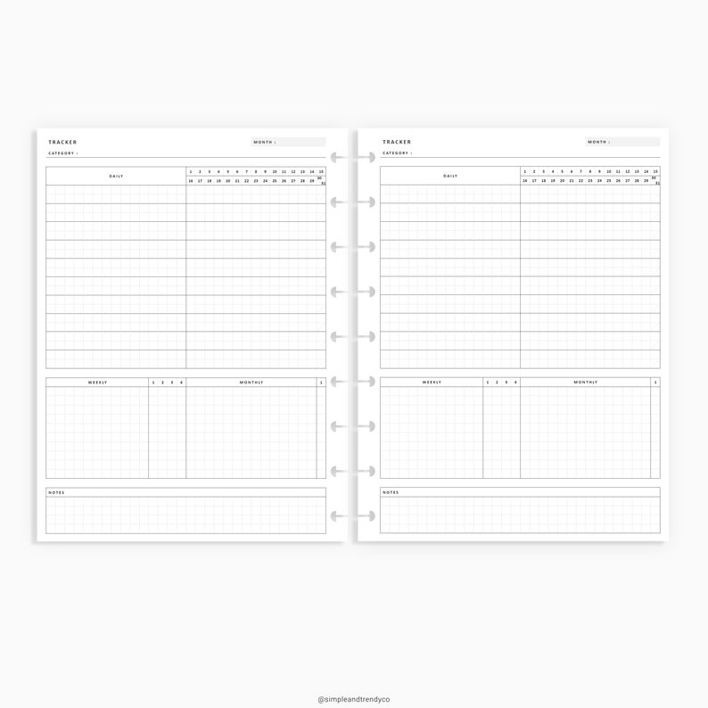Monthly Tracker Printable Happy Planner Classic Skin Care | Etsy