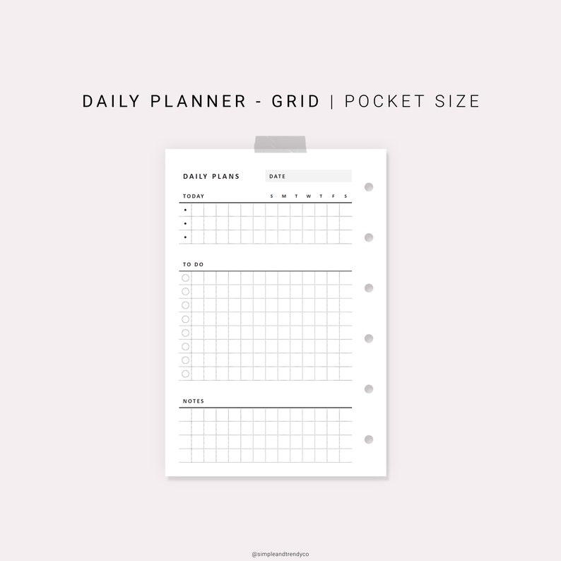 daily-planner-printable-pocket-size-daily-organizer-daily-etsy