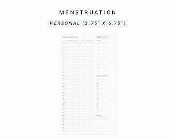 Menstrual Period Tracker Personal Planner Inserts, Menstruation, Period Cycle Length, Ovulation Period Tracker
