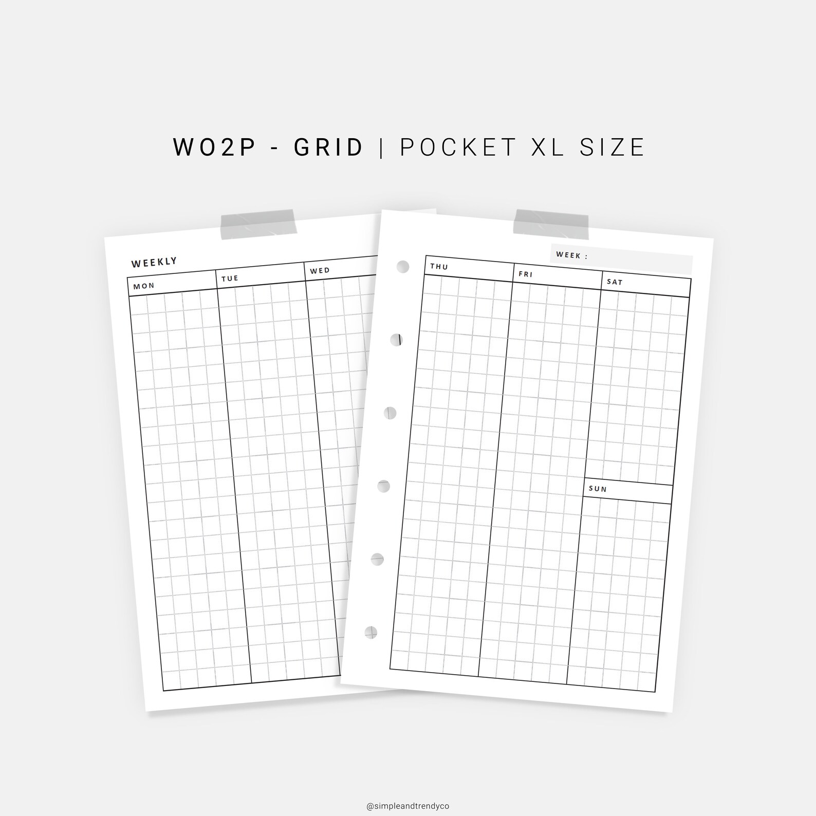 Vertical Weekly Planner Pocket XL Weekly Agenda WO2P Weekly Etsy