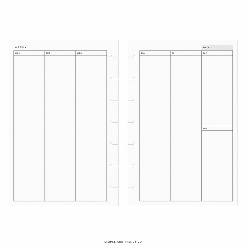 Vertical Weekly Planner Happy Planner Mini Weekly Agenda Etsy