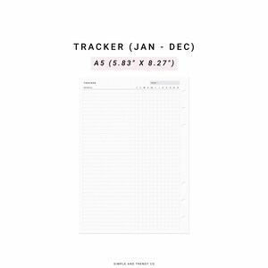 Monthly Tracker Printable A5 Planner Inserts, Skin Care Routine, Beauty ...