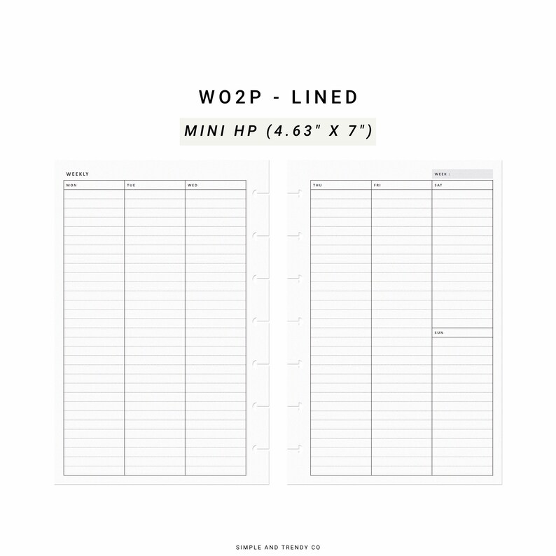 Vertical Weekly Planner Happy Planner Mini Weekly Agenda Etsy